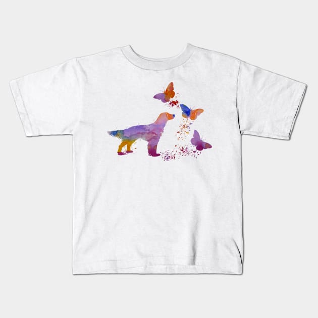 English Setter Art Kids T-Shirt by TheJollyMarten